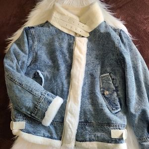 Sherpa lined jeans jacket